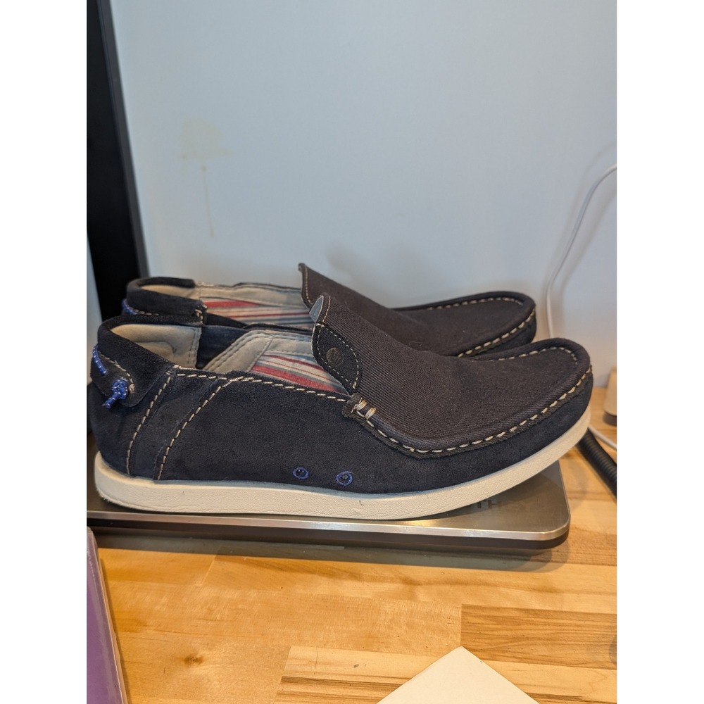 EUC Clarks Collection Mens Slip On Loafer Shoes‎ Navy Suede Comfort Size 9.5 B1 - Picture 2 of 9